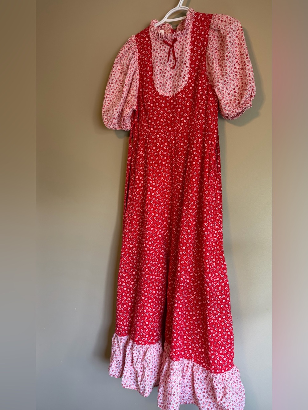 Vintage 70’s Strawberry Shortcake Ditsy Floral Prairie Cottagecore Maxi Dress - Picture 3 of 15